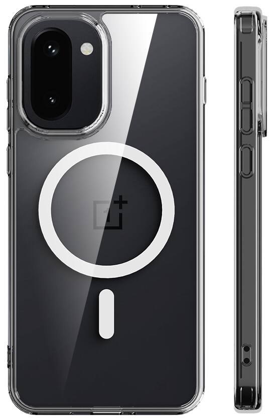 Alt View 2. Nakedcellphone - Clear Case for OnePlus 15R Phone - Compatible with MagSafe Mounts/Wallets - Clear.