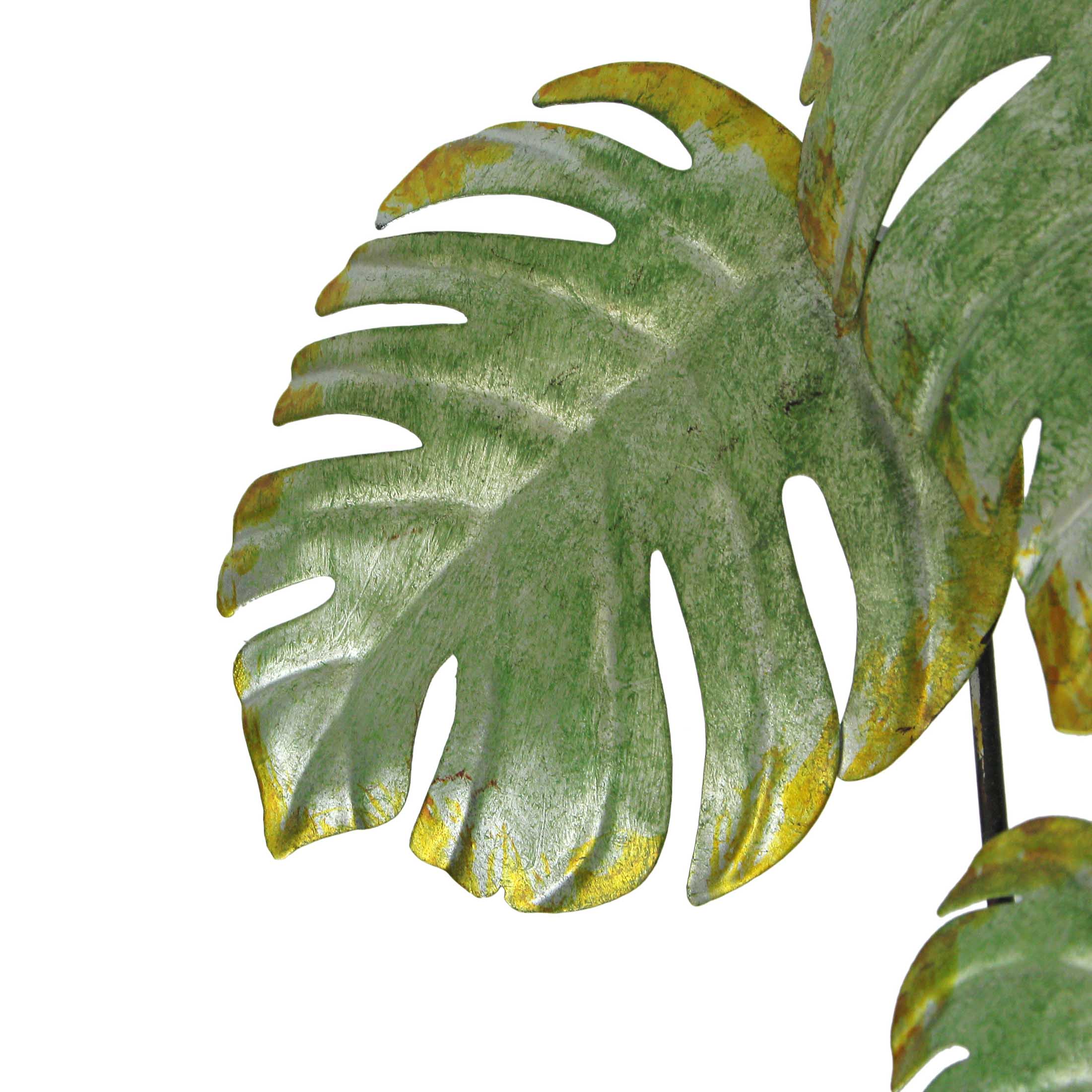 Alt View 2. Zeckos - Set of 2 Metal Tropical Potted Plant Wall Art Decorative Sculpture Home Decor - Multicolored.