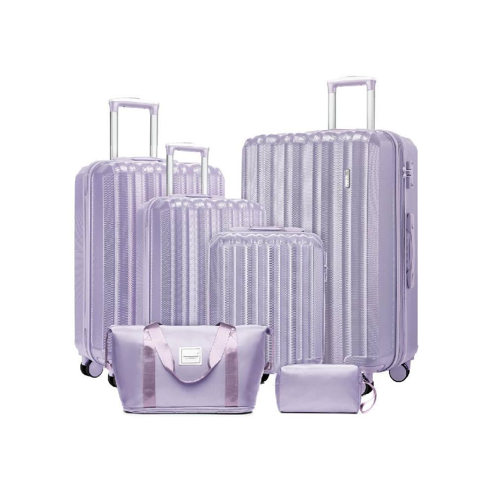 Front. Circus Cirle - Circus Cirle 6-Piece Hardshell Spinner Luggage Set ‚ Lavender - Purple.