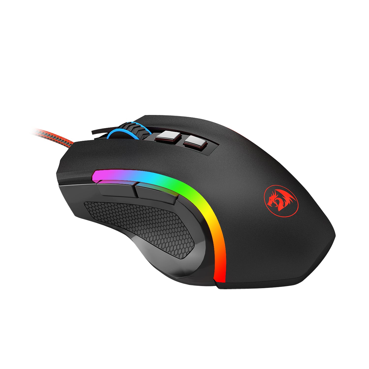Back. REDRAGON - Griffin M607 Wired Optical Gaming Mouse - Black.