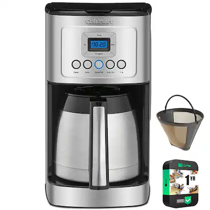 Cuisinart Tone Hr Min 10:20 Program Clean Bold Brew/Off Auto On 1-4 CPS I 1 YR EXTENDED PROTECTION