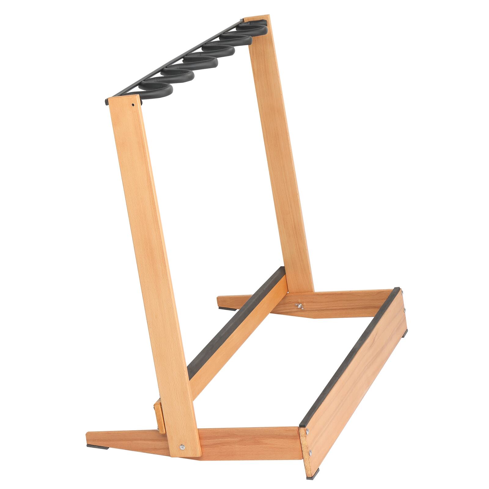 Angle. Winado - Folding Guitar Stand, Hardwood & Corrugated Metal Rack for Electric, Bass & Acoustic Guitars.