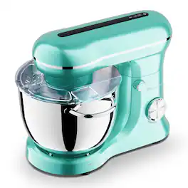 Akoasm - 5.2L+4.5L Electric Food Mixer,10 Speeds Portable Lightweight Mixer with 2 Dishwasher Safe Stainless Steel Bowl - Blue