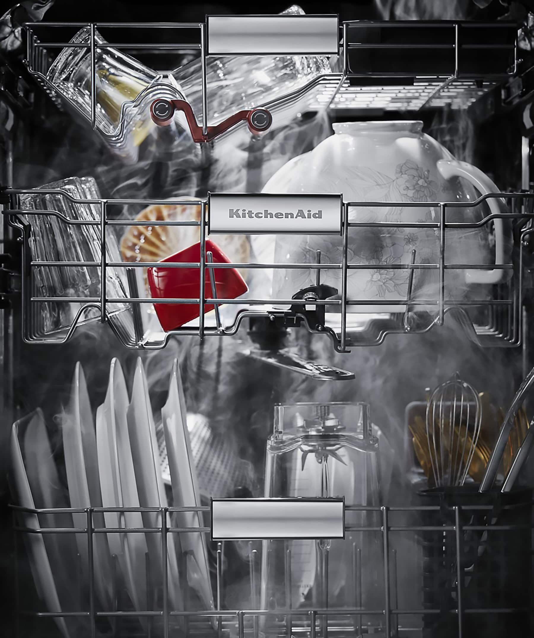 Alt View 23. KitchenAid - KitchenAid - 24" Top Control Built-in Tub Dishwasher with 3rd Rack, 360 Max Jets, 44 dBA - Stainless Steel - Stainless Steel with PrintShieldâ„¢ Finish.