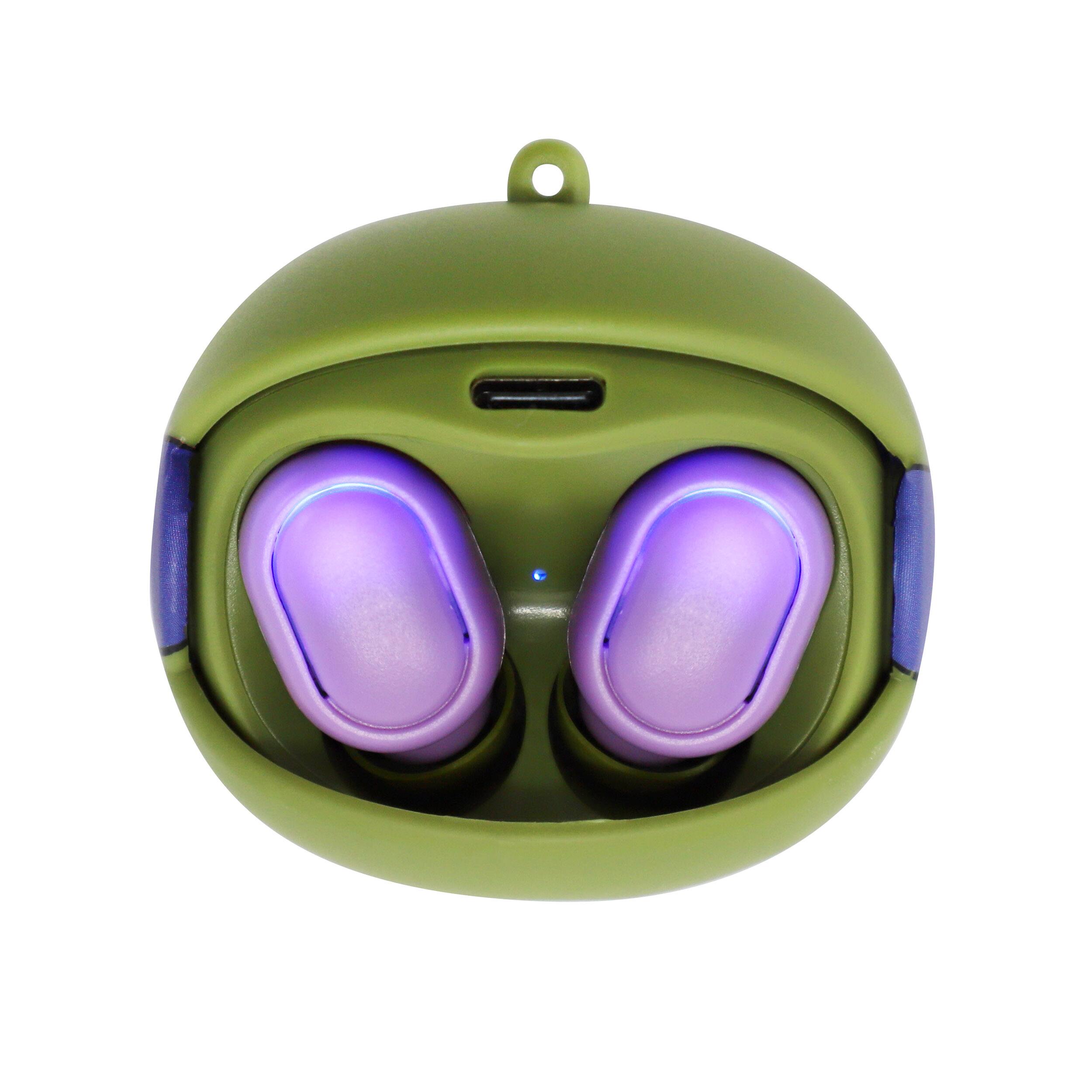 Back. Nickelodeon - Nickelodeon Ninja Turtles Donnie Wireless Bluetooth True Earbuds in Purple - Purple.
