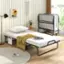 Angle. Costway - Folding Bed with Memory Foam Mattress & Pillow Dust Cover Metal Frame 75" x 39" Twin-Size Bed - White.