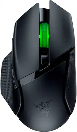 Front. Razer - Basilisk V3 X HyperSpeed Optical Gaming Mouse with 9 Customizable Controls - Black.