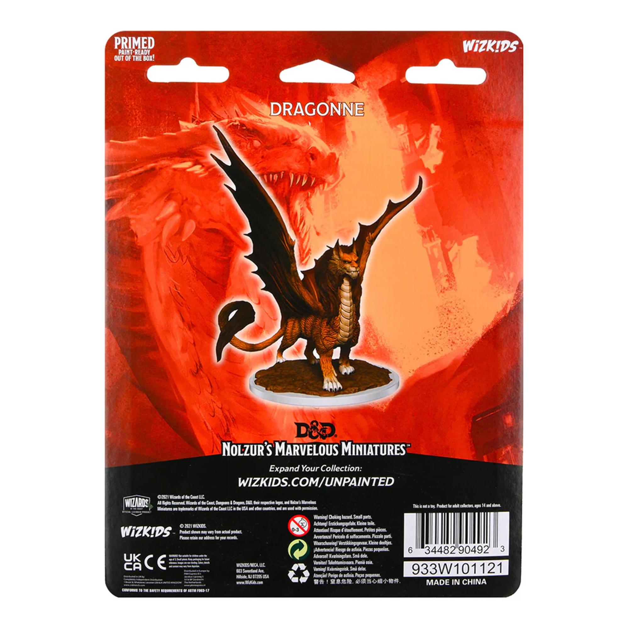 PRIMED PAINT-READY OUT OF THE BOX!

DRAGONNE

D&D NOLZUR'S MARVELOUS MINIATURES
Expand Your Collection: WIZKIDS.COM/UNPAINTED

MADE IN CHINA

WIZKIDS

6 344829 0492 3
933W101121