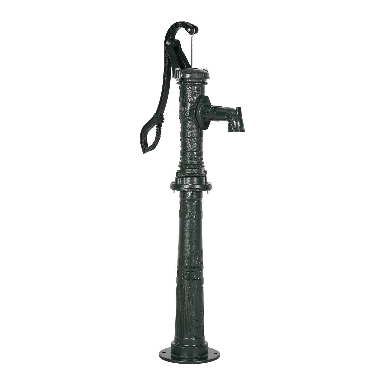 Alt View 5. VEVOR - Well Hand Pitcher Pump, 20 ft Max Lift, Antique Cast Iron Manual Hand Water Pump with Heightening Base - Dark green.
