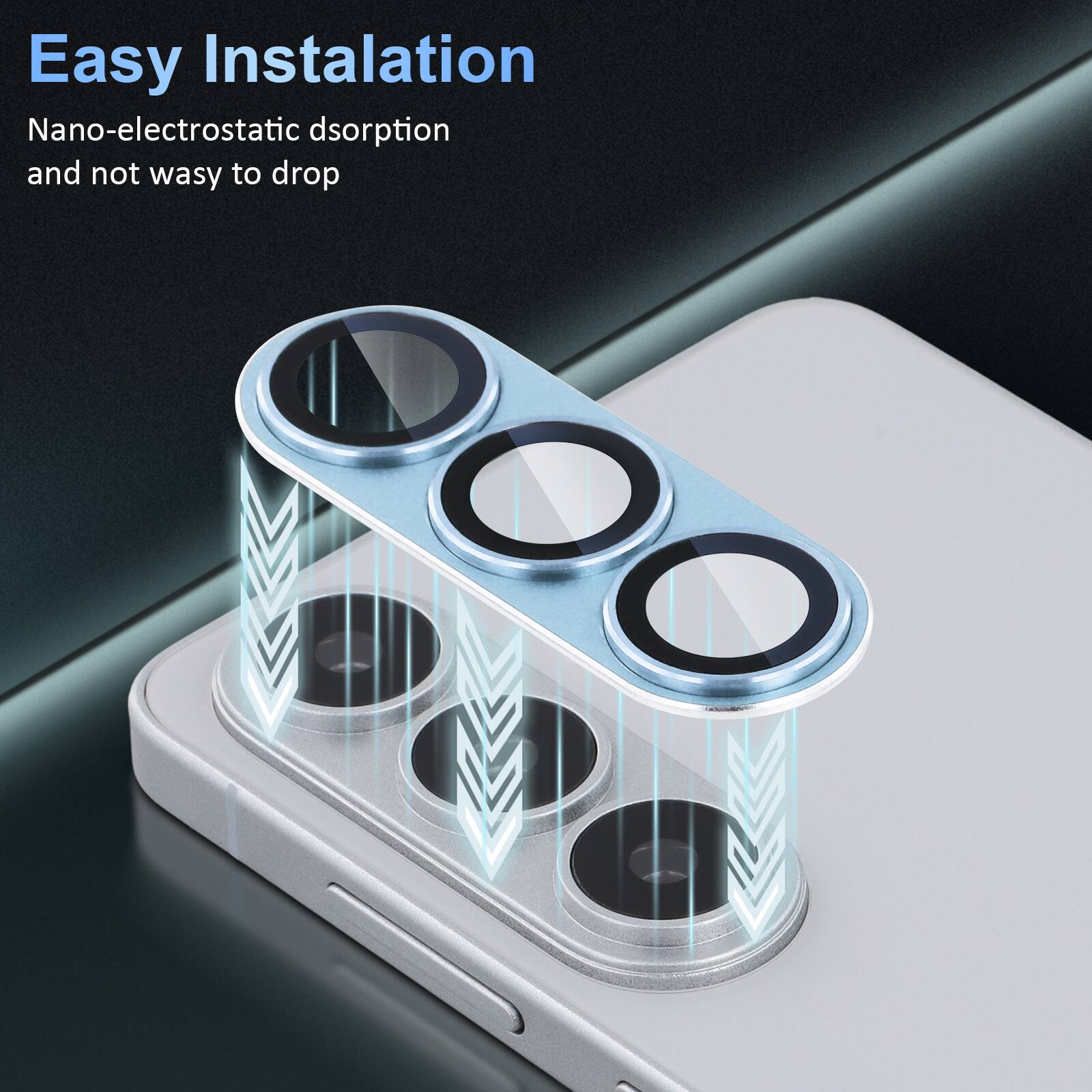 Easy Installation  
Nano-electrostatic dsorption and not wasy to drop