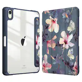 Kitcheniva - Clear Back Shell Slim Case For iPad Mini 7 A17 Pro 2024/iPad Mini 6 - Blooming Hibiscus