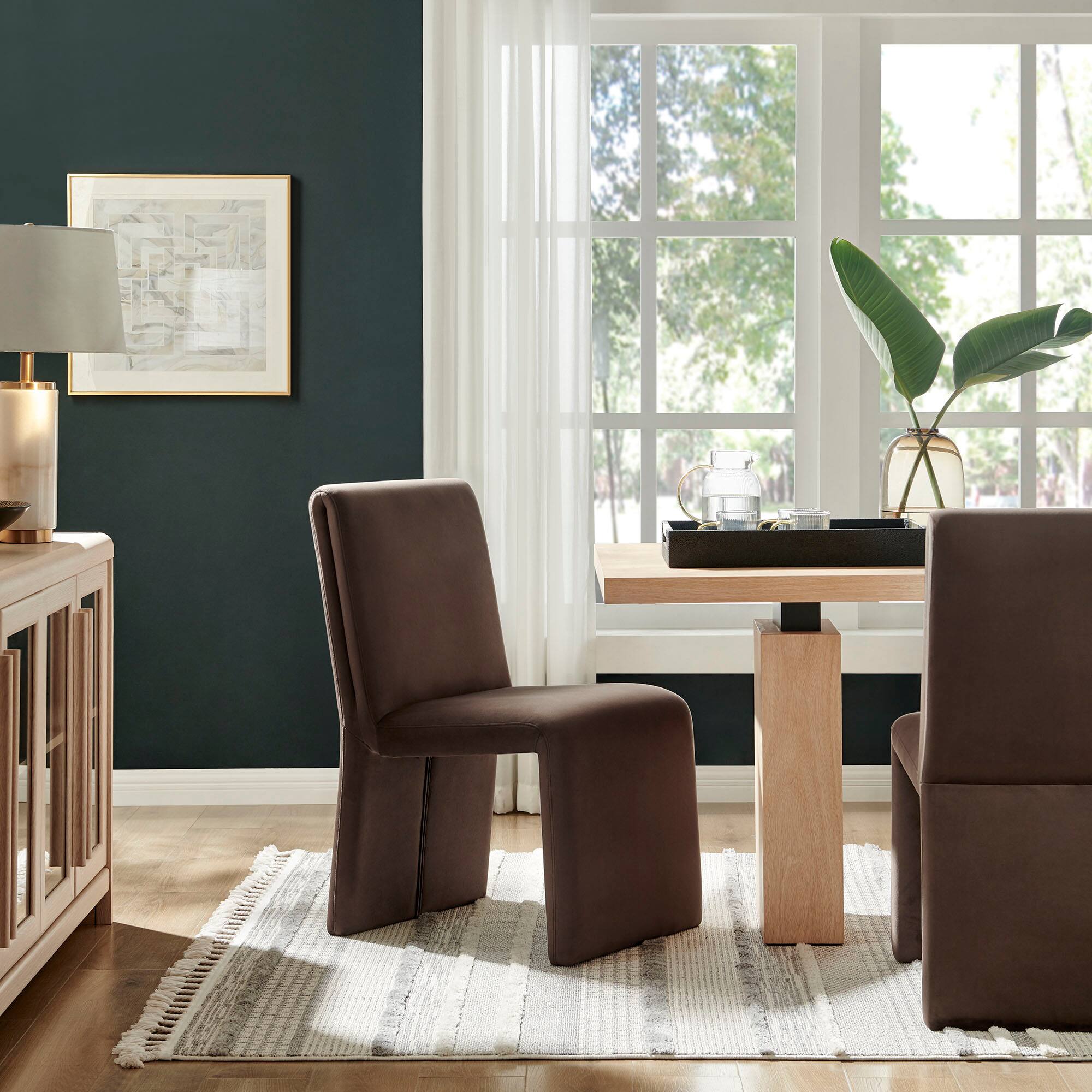 Alt View 4. Modway - Emory Upholstered Performance Velvet Dining Side Chair by Modway - Brown.