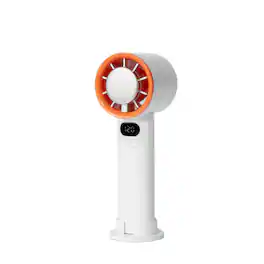 PRIMEPLUS - 120-Speed Portable Fan with Digital Display & Semiconductor Ice Cooling, Mini Personal Fan for Travel - White