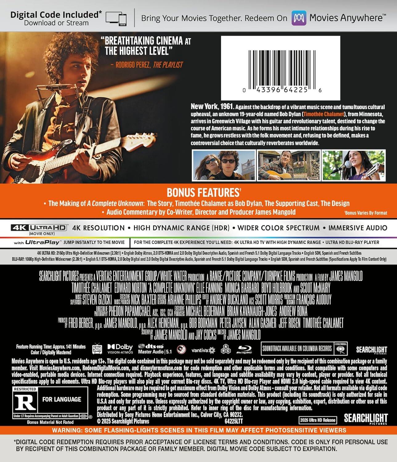 Alt View 1. A Complete Unknown   - 4K Blu-Ray.