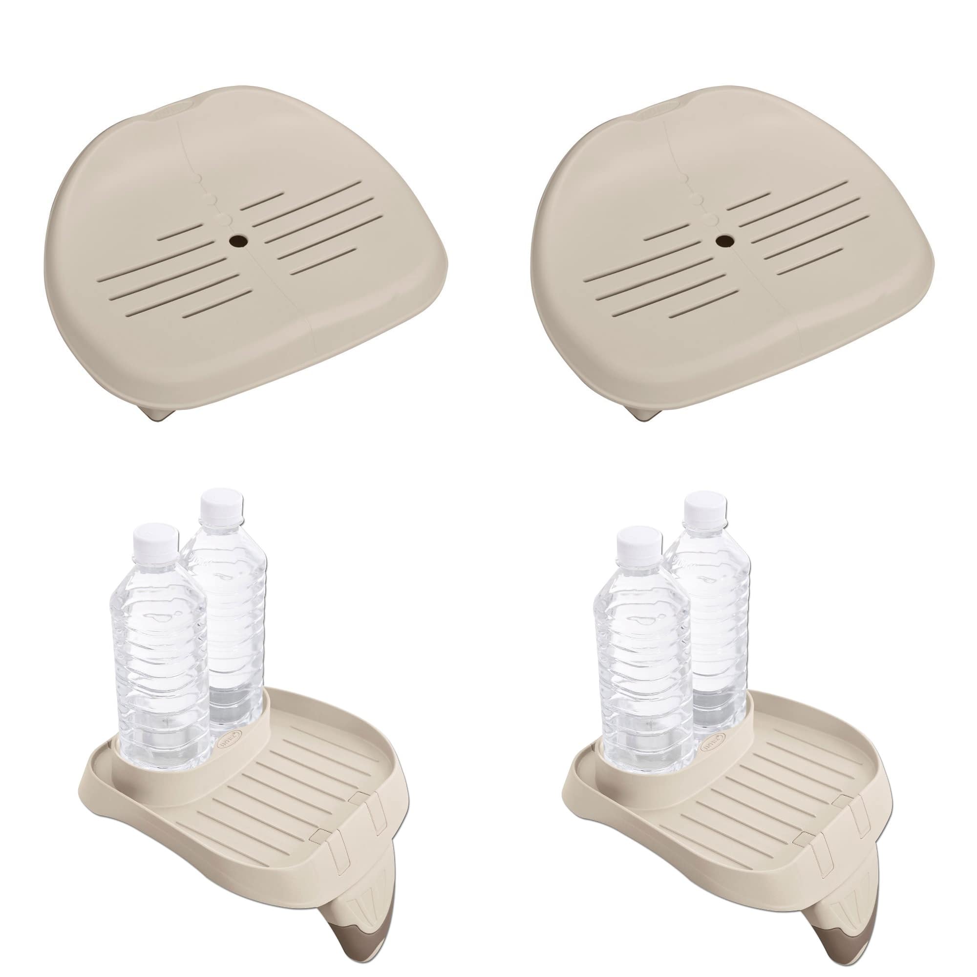 Intex - Slip Resistant Hot Tub Seat 2 Pack and Cup Holder/Refreshment Tray 2 Pack price history on PriceWatchPro