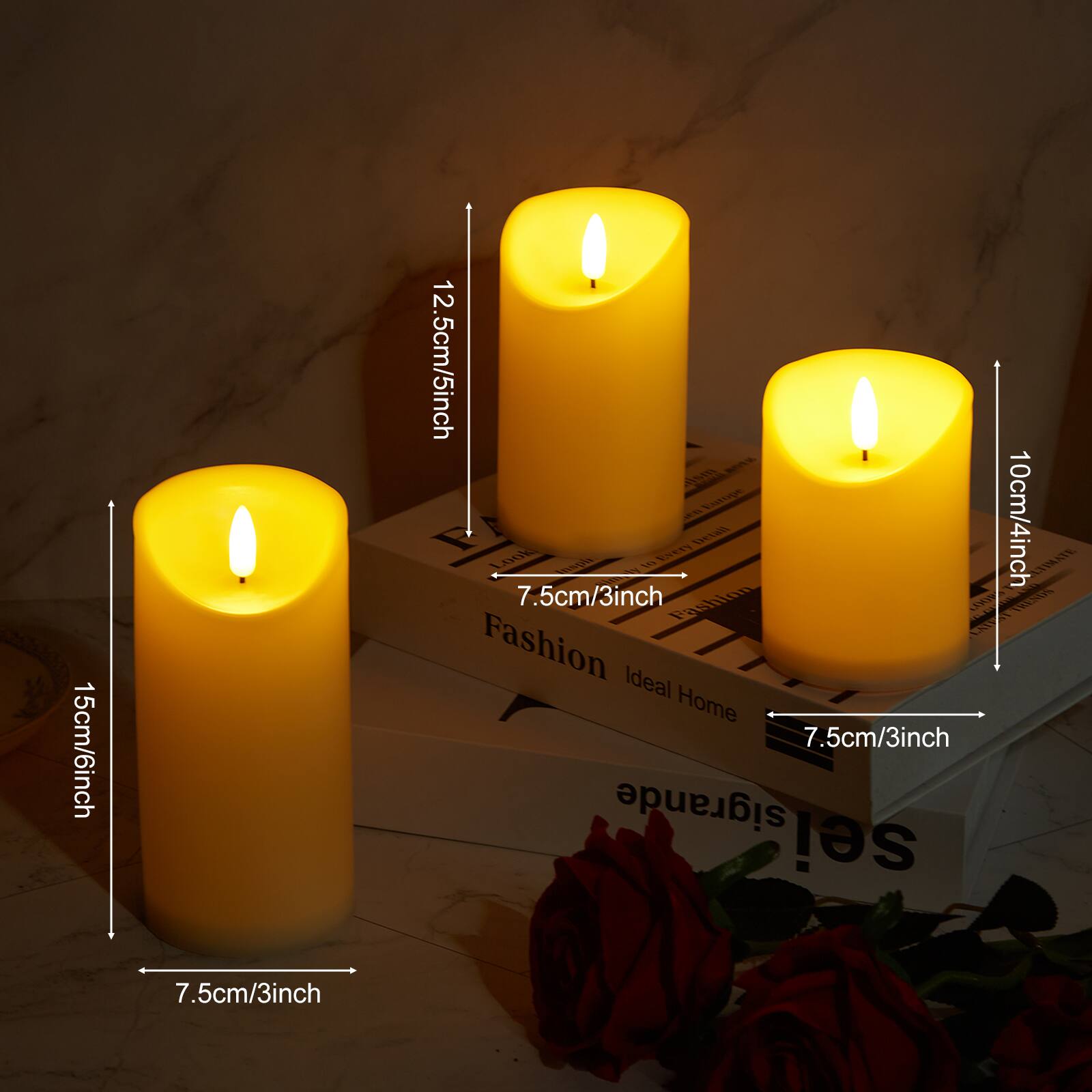 15cm/6inch  
7.5cm/3inch  
12.5cm/5inch  
10cm/4inch  
7.5cm/3inch