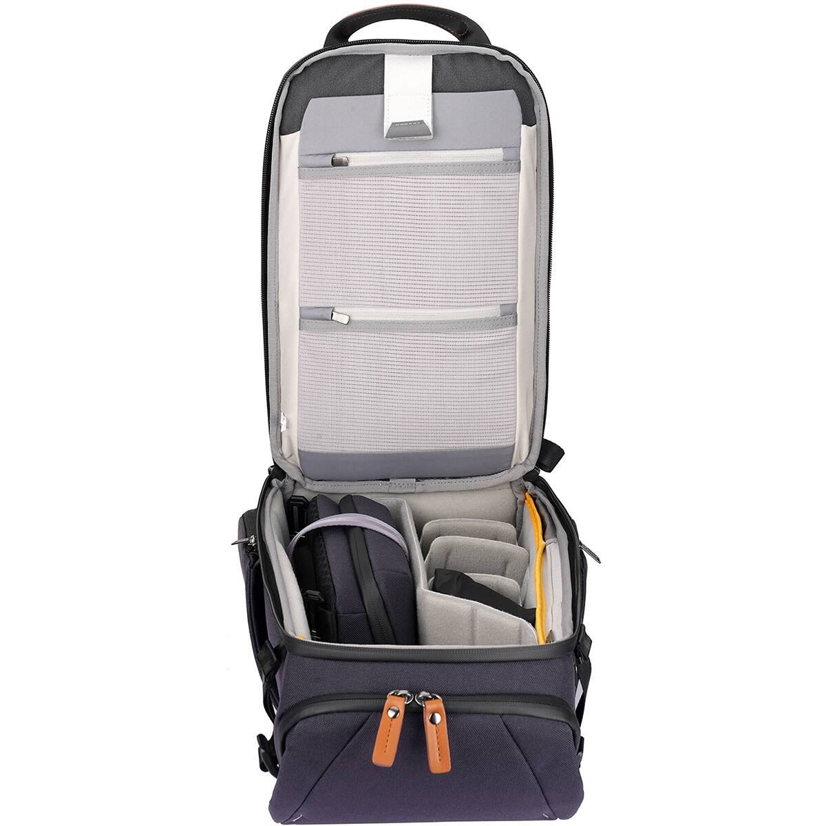 Alt View 3. Vanguard - Vanguard VEO City B37 12L Camera Backpack with Pouch - Navy.