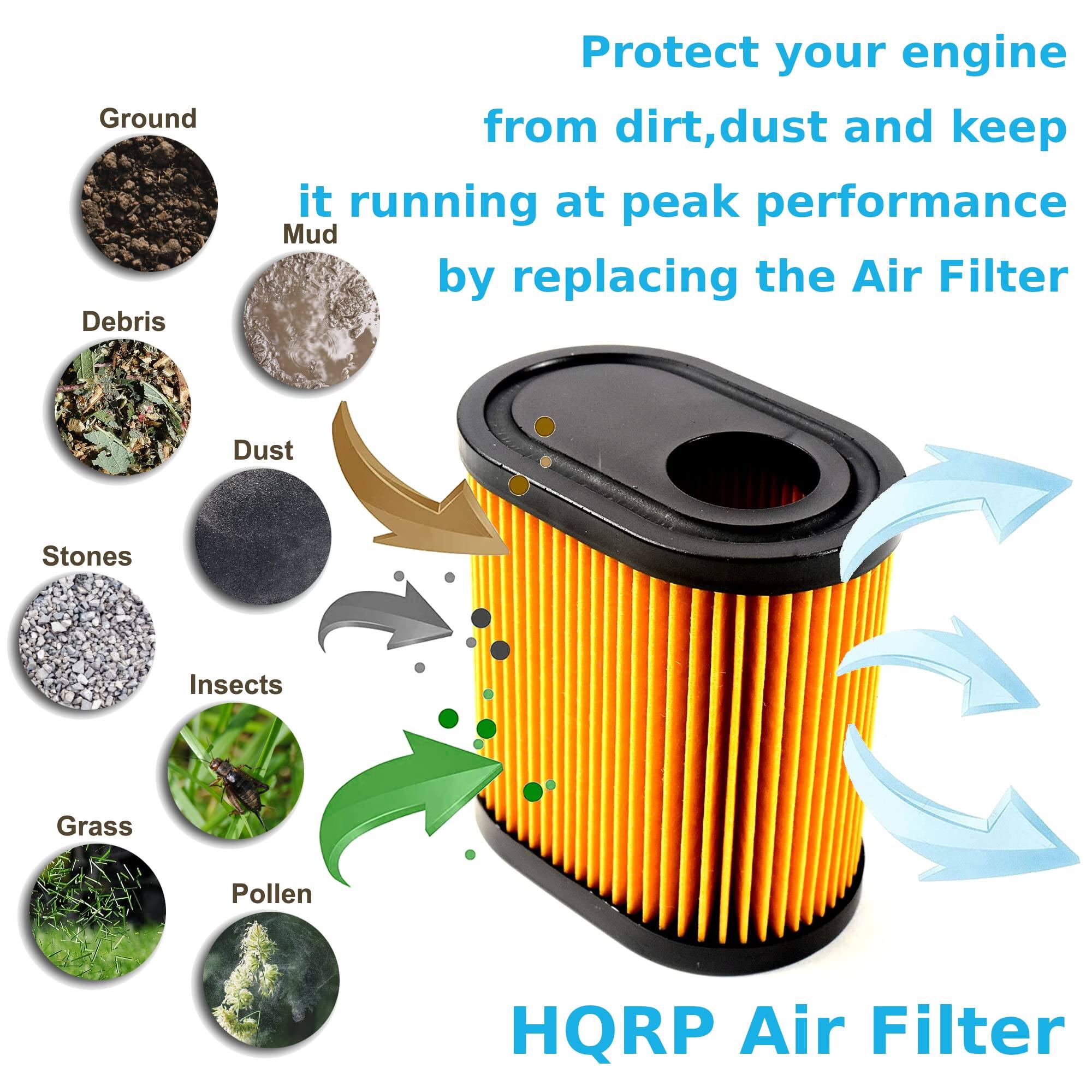 Protect your engine from dirt, dust, and keep it running at peak performance by replacing the Air Filter.

Ground Debris
Mud
Dust
Stones
Insects
Grass
Pollen

HQRP Air Filter