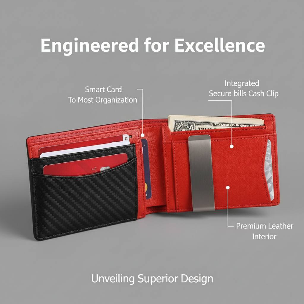 Engineered for Excellence

Smart Card  
To Most Organization

Integrated  
Secure bills Cash Clip

Premium Leather  
Interior

Unveiling Superior Design