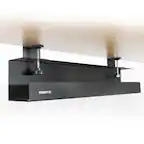 Front. Mount-It! - Clamp-On Under Desk Cable Management Tray for Desk Organization & Cable Storage, Tool-Free Installation, Black - Black.