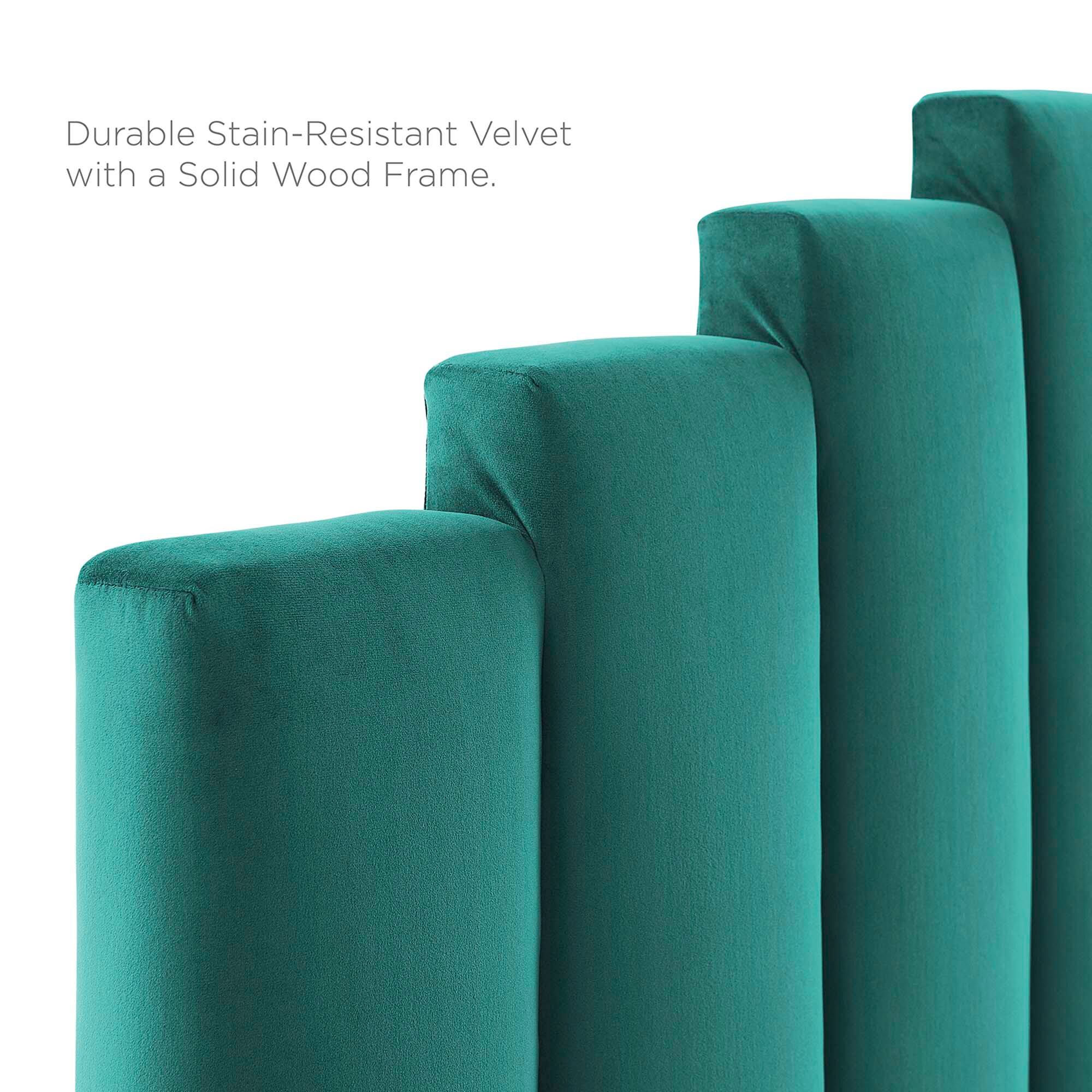 Durable Stain-Resistant Velvet with a Solid Wood Frame.