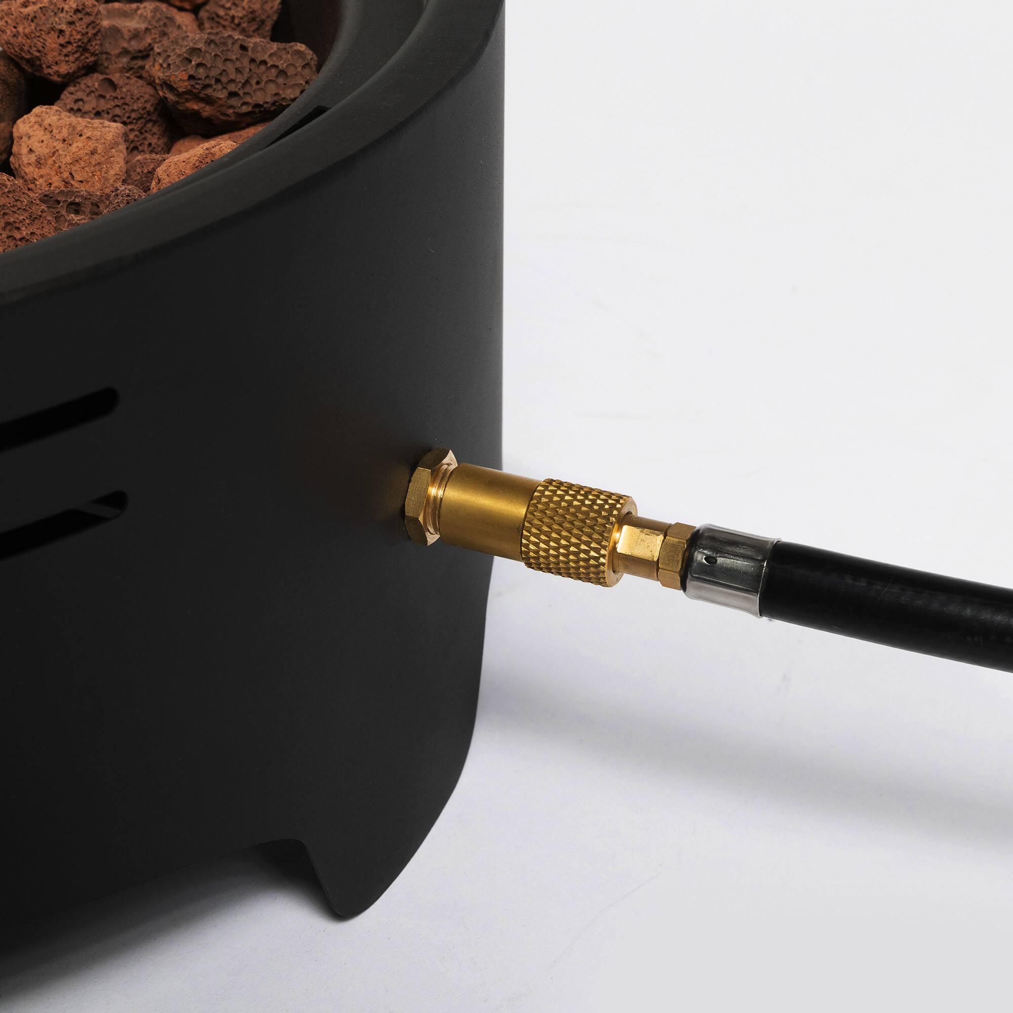 Alt View 4. Spaco - 15" Propane Tabletop Fire Pit, 40000 BTU Round Steel Gas Fire for Outdoor Garden Balcony - Black.