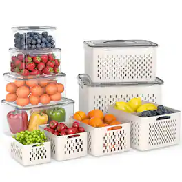 Sugift - 6 Piece Food Storage Container Set with Colander and Divider Plates