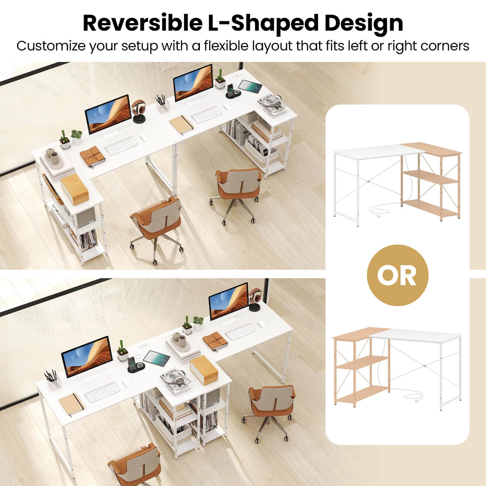 Reversible L-Shaped Design: Customize your setup with a flexible layout that fits left or right corners.