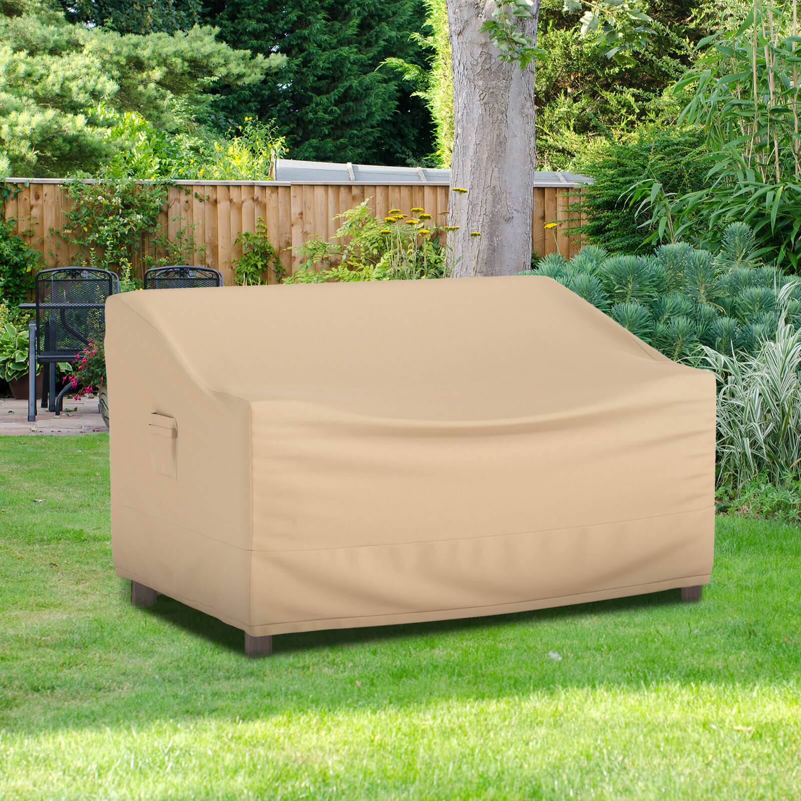 Alt View 3. Costway - Costway Patio 60"x43" 2-Seater Bench Loveseat Deep Sofa Cover Waterproof Handle Air Vent - Beige.