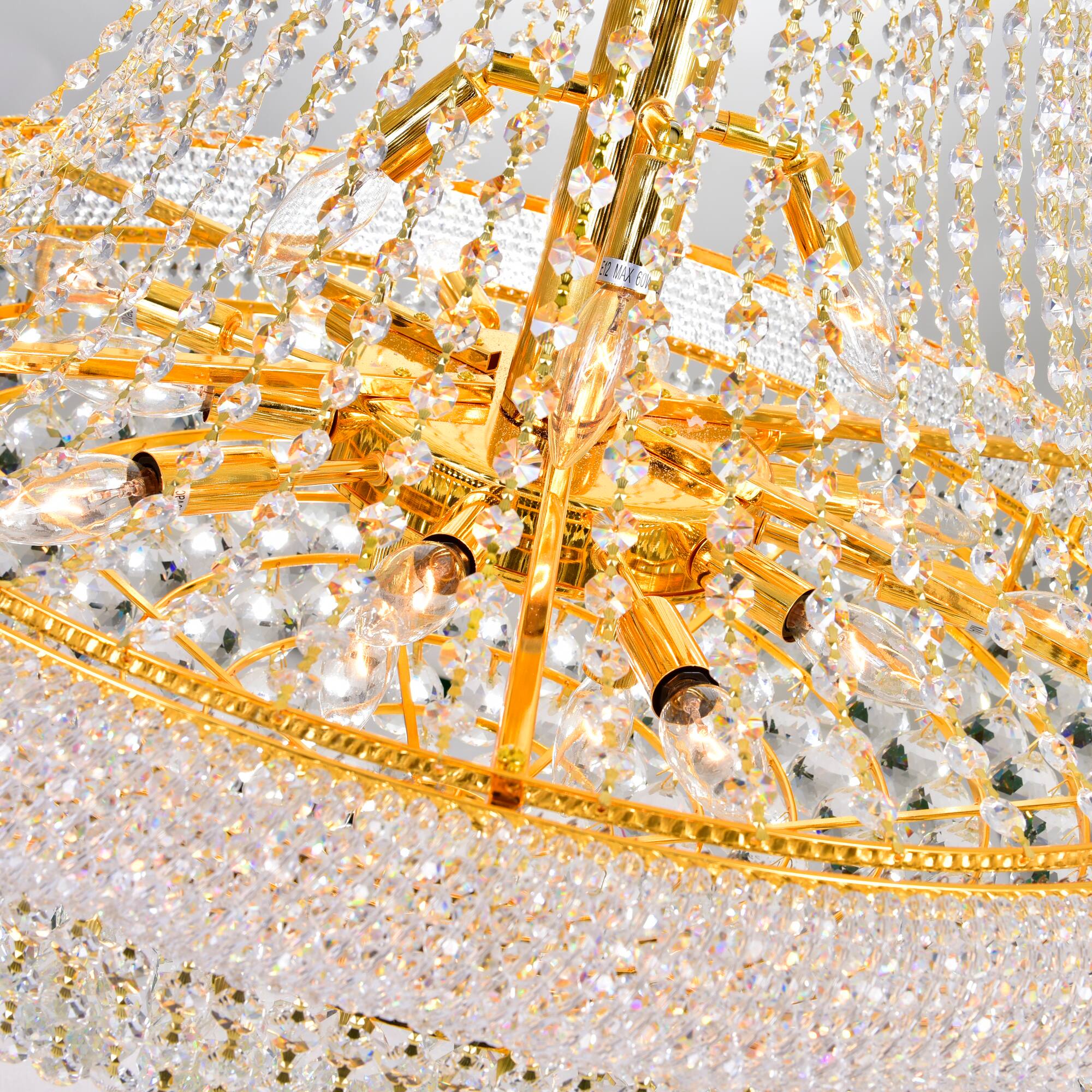 Back. CWI Lighting - Empire 32 Light Down Chandelier With Gold Finish - Gold.