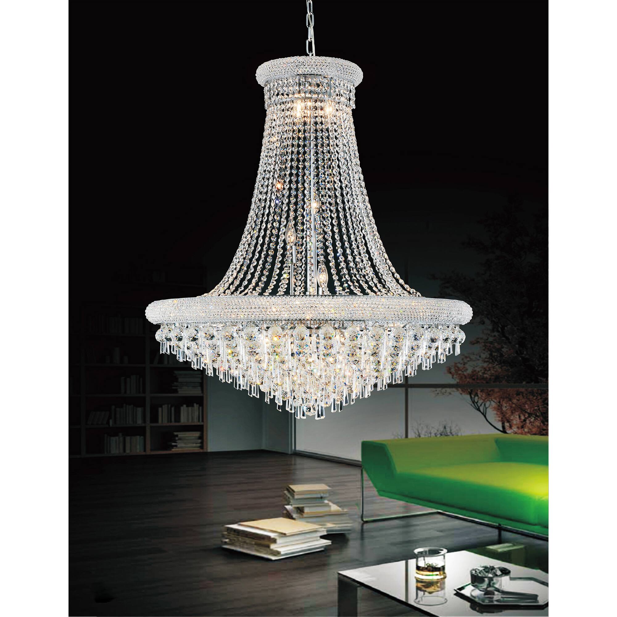 Left. CWI Lighting - Kingdom 20 Light Down Chandelier With Chrome Finish - Chrome.