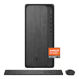 HP - OmniDesk Desktop - AMD Ryzen 7 - 32GB Memory - 2TB SSD - Gray Wood