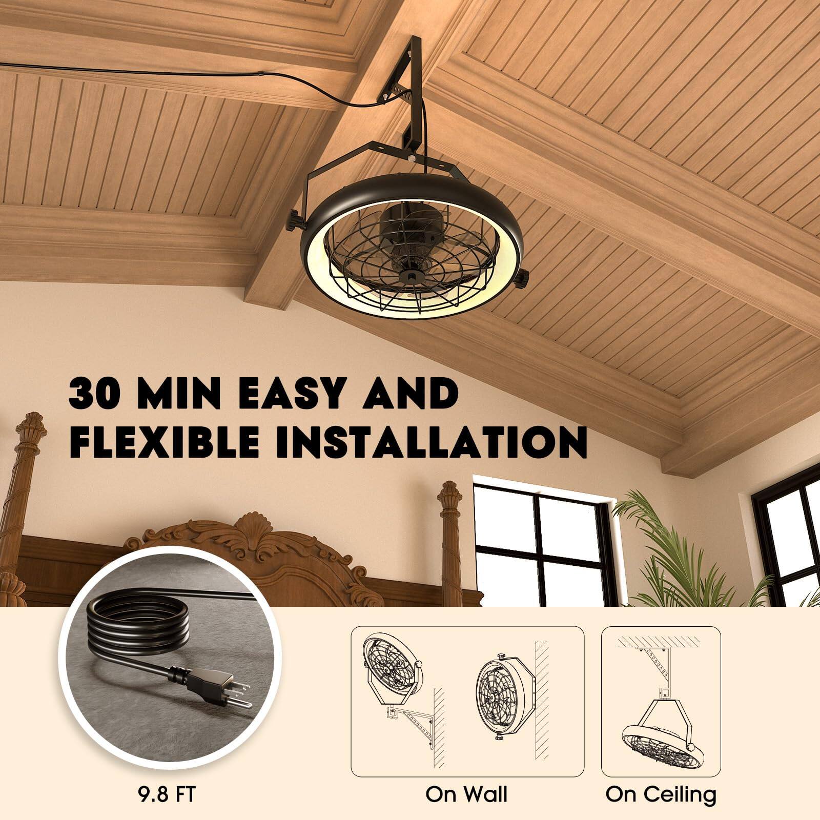 30 MIN EASY AND FLEXIBLE INSTALLATION  
9.8 FT  
On Wall  
On Ceiling