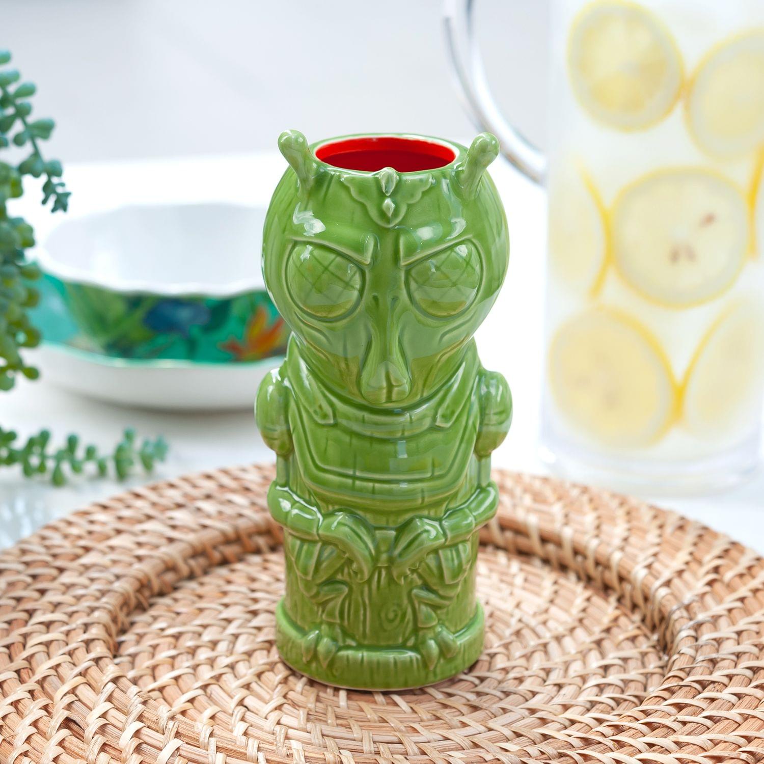 Alt View 3. ThinkGeek - Geeki Tikis Rick & Morty Krombopulos Michael Tiki Style Ceramic Mug | Holds 16 Ounces - Green.
