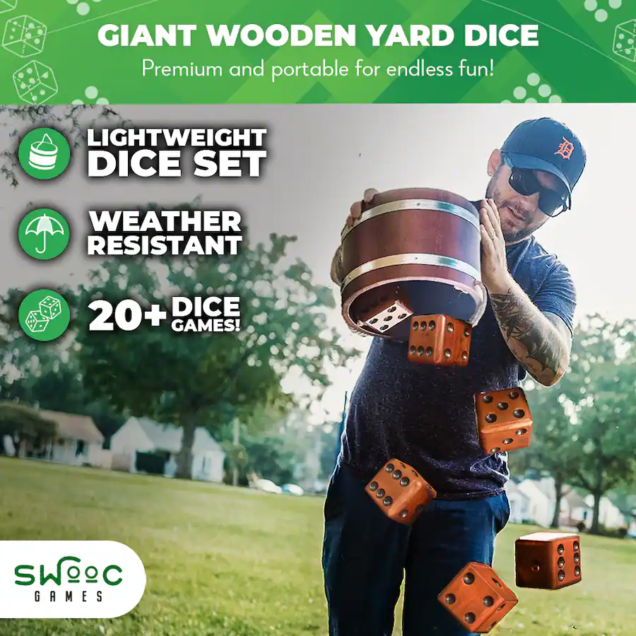 Yardzee Premium Outdoor 6 Cedar Wood Dice Yard Lawn Game Bucket & Burnt Dots eBa Yardzee Premium Outdoor 6 Cedar Wood Dice Yard Lawn Game Bucket & Burnt Dots eBa