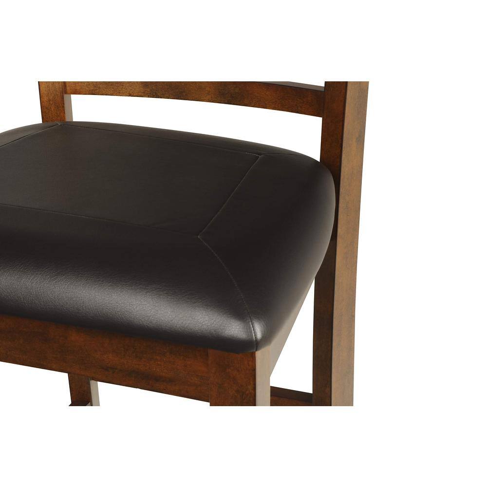 Alt View 2. New Classic Furniture - Gia Brown Wood Counter Chair with PU Seat (Set of 4) - Brown.