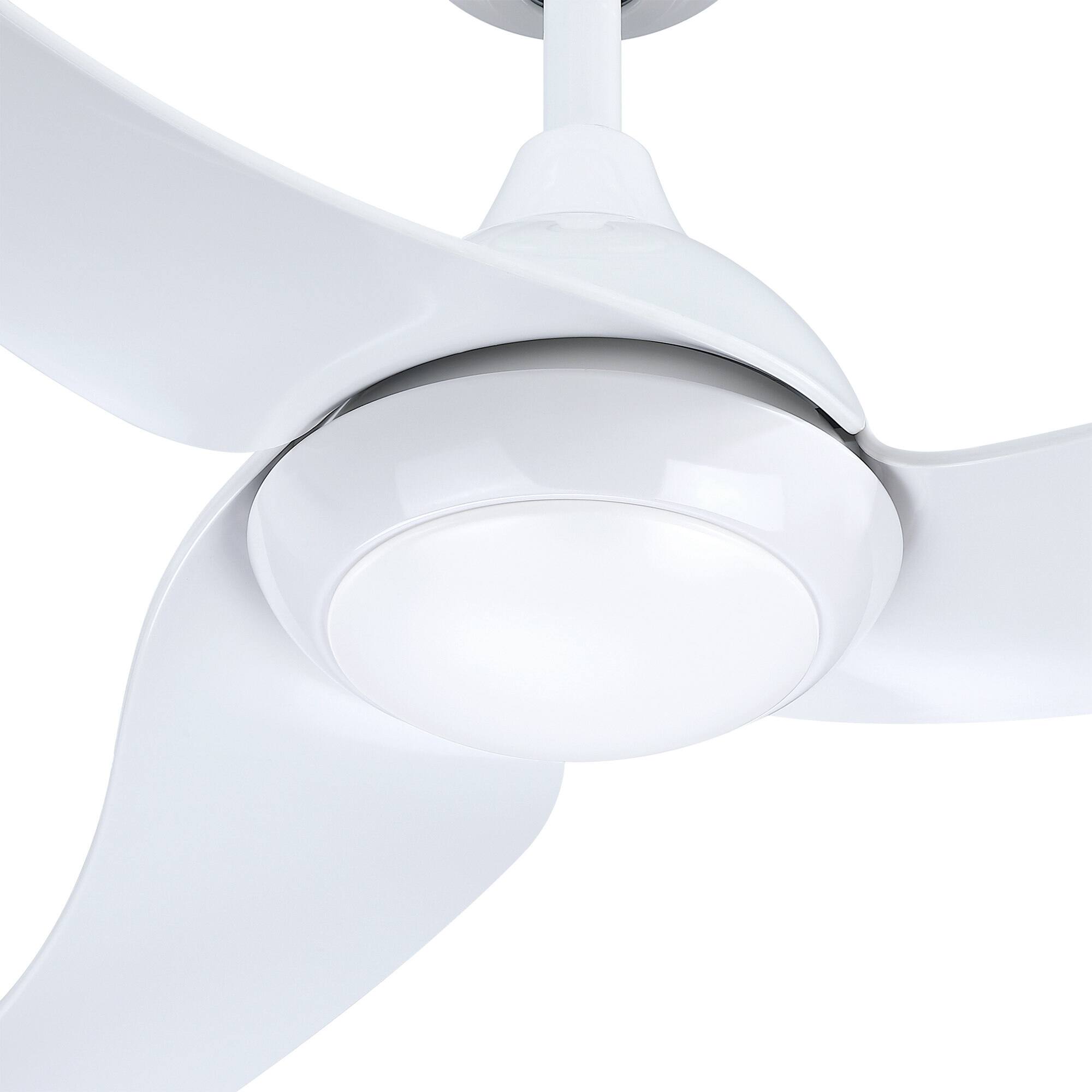 Alt View 4. Parrot Uncle - 52 in. Modern Propeller Integrated LED White Ceiling Fan with Light and Remote - White.