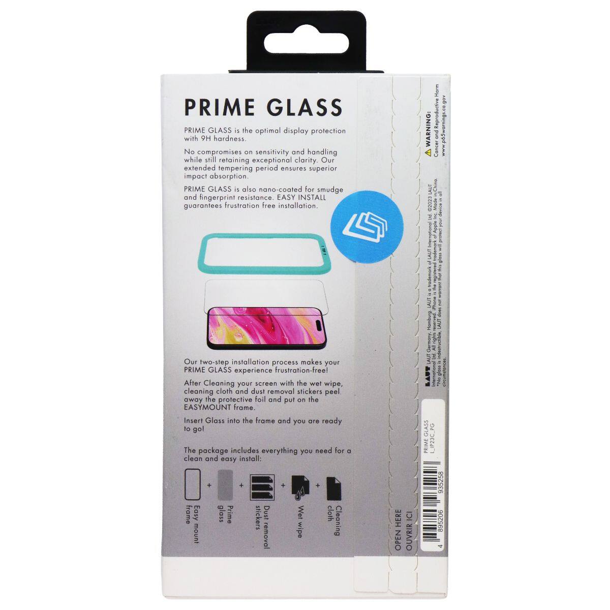 PRIME GLASS is the optimal display protection with 9H hardness. No compromises on sensitivity and handling while still retaining exceptional clarity. Our extended tempering period ensures superior impact absorption. PRIME GLASS is also nano-coated for smudge and fingerprint resistance. EASY INSTALL guarantees frustration-free installation. Our two-step installation process makes your PRIME GLASS experience frustration-free! After cleaning your screen with the wet wipe, cleaning cloth and dust removal stickers, peel away the protective foil and put on the EASYMOUNT frame. Insert Glass into the frame and you are ready to go! The package includes everything you need for a clean and easy install: frame, Easy mount, Prime glass, Dual removal stickers, Wet cloth, Cleaning cloth.