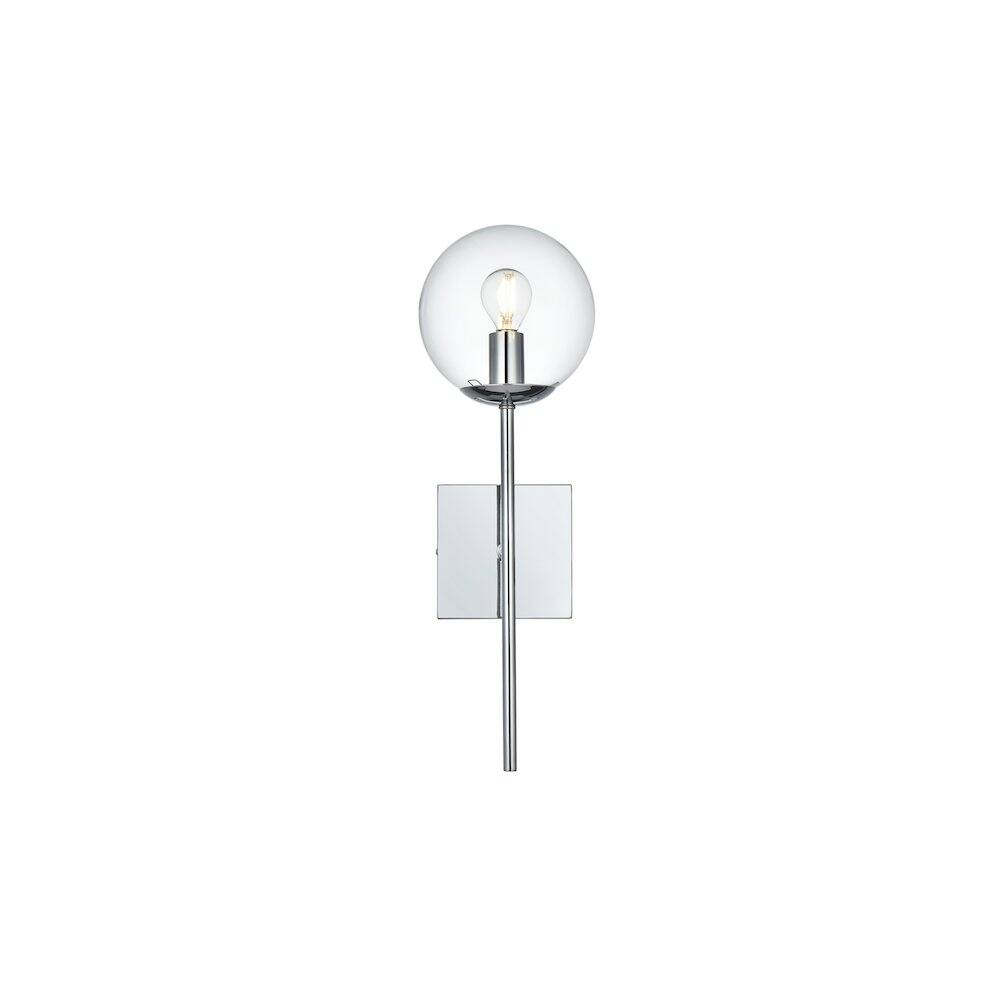 Left. Living District - Neri 6 Inch Wall Sconce Clear Shade in Chrome - Chrome And Clear.