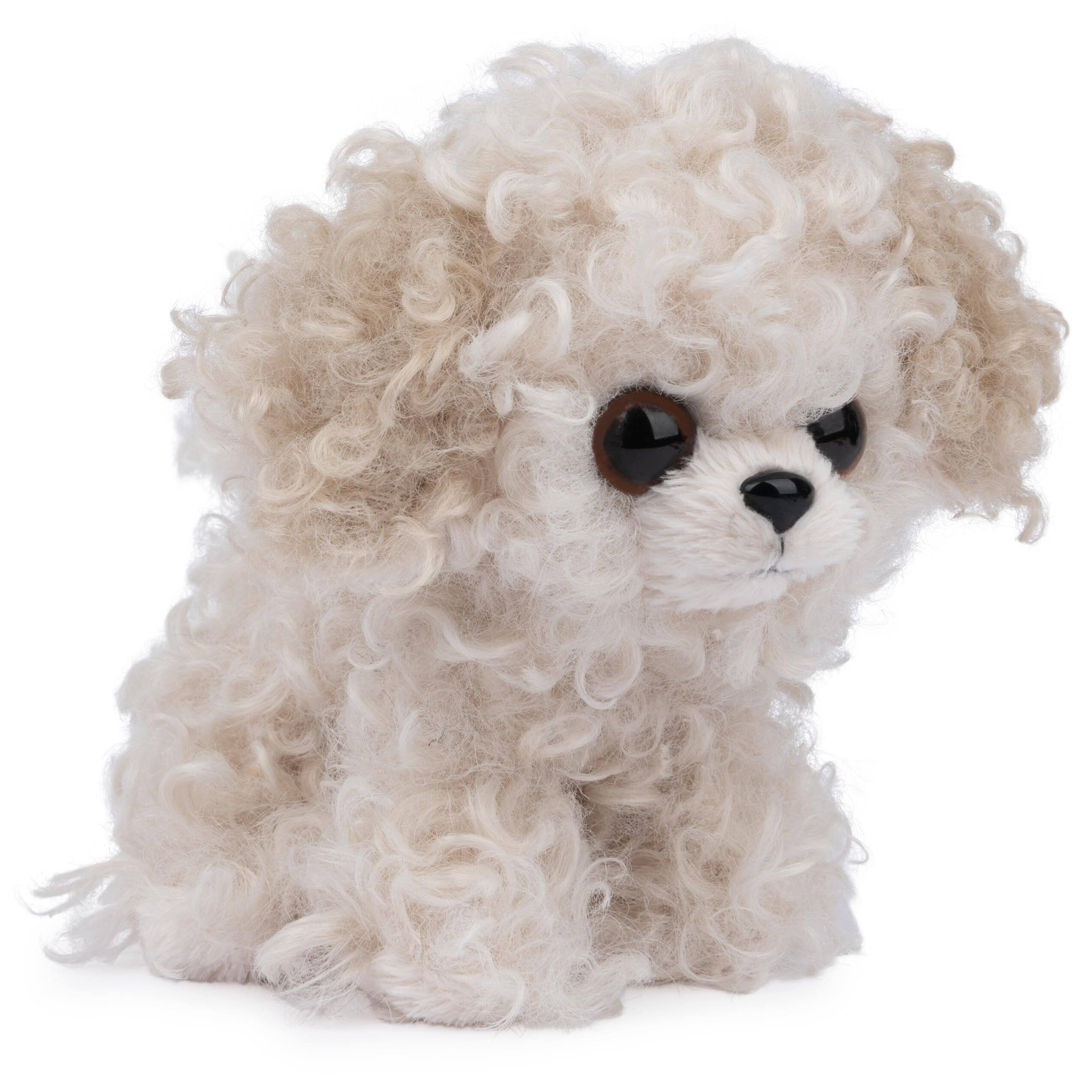 Angle. Gund - GUND Bowie the Maltipoo 5-Inch Plush Pocket-Sized Puppy Collectible Soft Stuffed Dog - White.