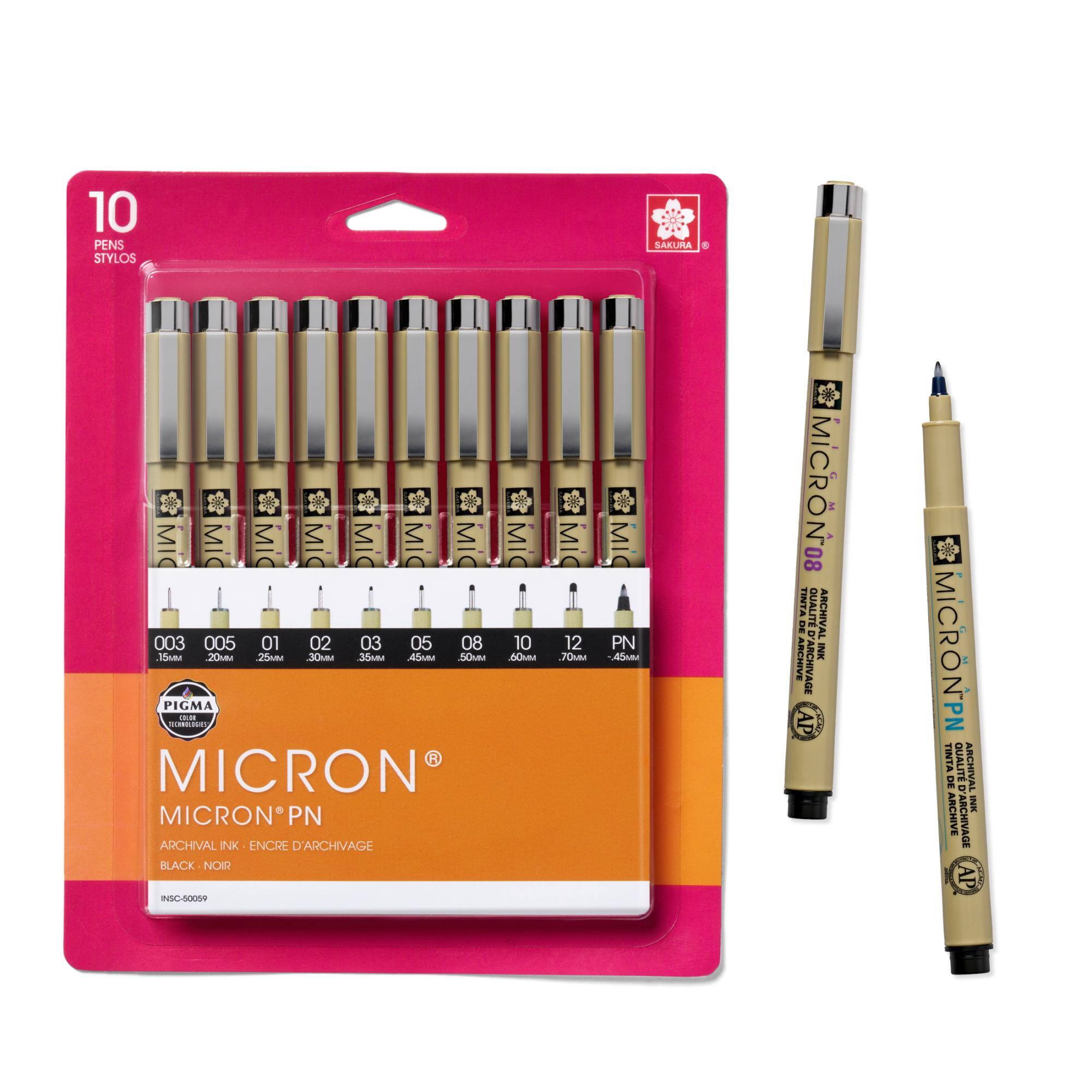 10 PENS STYLOS MICRON PN ARCHIVAL INK ENCRE D'ARCHIVAGE BLACK NOIR INSC-50059

003 005 01 02 03 05 08 10 12 .70MM 15MM 20MM 25MM 30MM 35MM 45MM 50MM 60MM

SAKURA 8 ML PN -45MM

MICRON TINTA QUALITE ARCHIVAL DE ARCHIVE INK ARCHIVAGE AP

MICRON TINTA DE QUALITE ARCHIVAL D' ARCHIVE INK ARCHIVAGE e AP