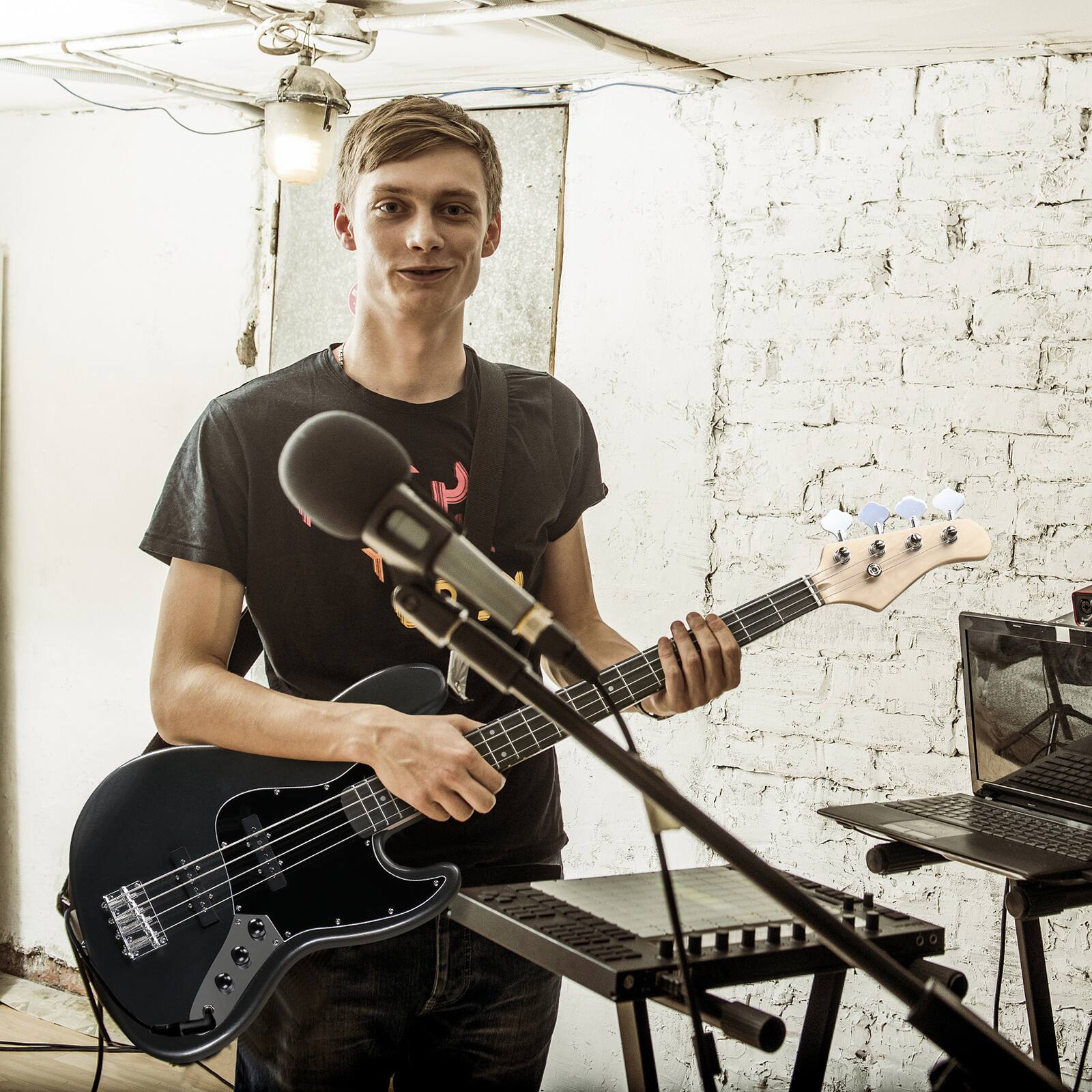 Alt View 2. Winado - 4 String Bass Guitar Full Size Electric Bass Guitar Starter Kit Portable Gip Bag, Premium Cable, Adjustable Strap.