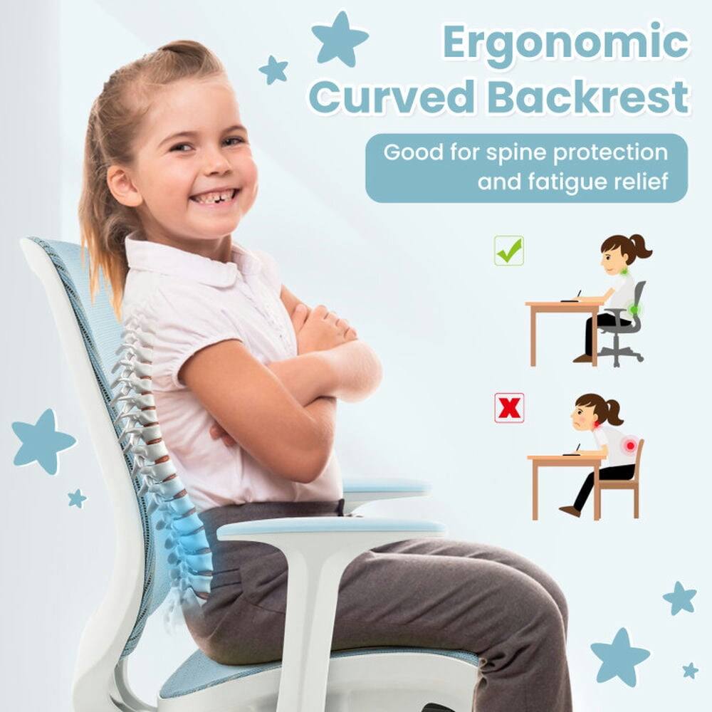 Ergonomic Curved Backrest  
Good for spine protection and fatigue relief