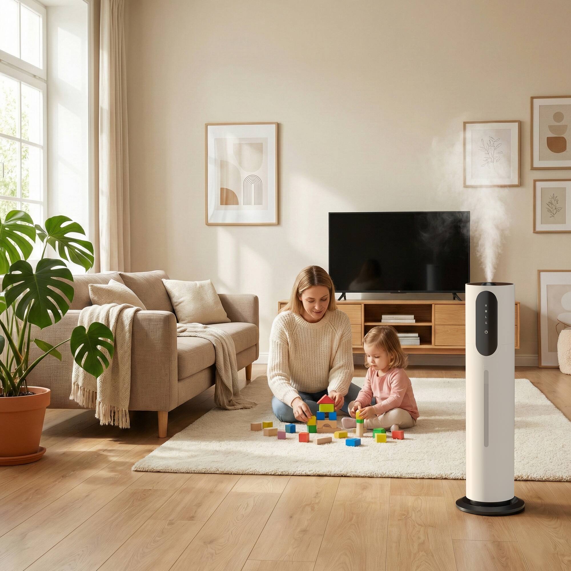 Alt View 4. Topteng - 1.98Gal Ultrasonic Cool Mist Humidifier-36dB Quiet,Purification Filter,AromaDiffuser,for Large Bedroom,Baby&Pet Friendly - White.