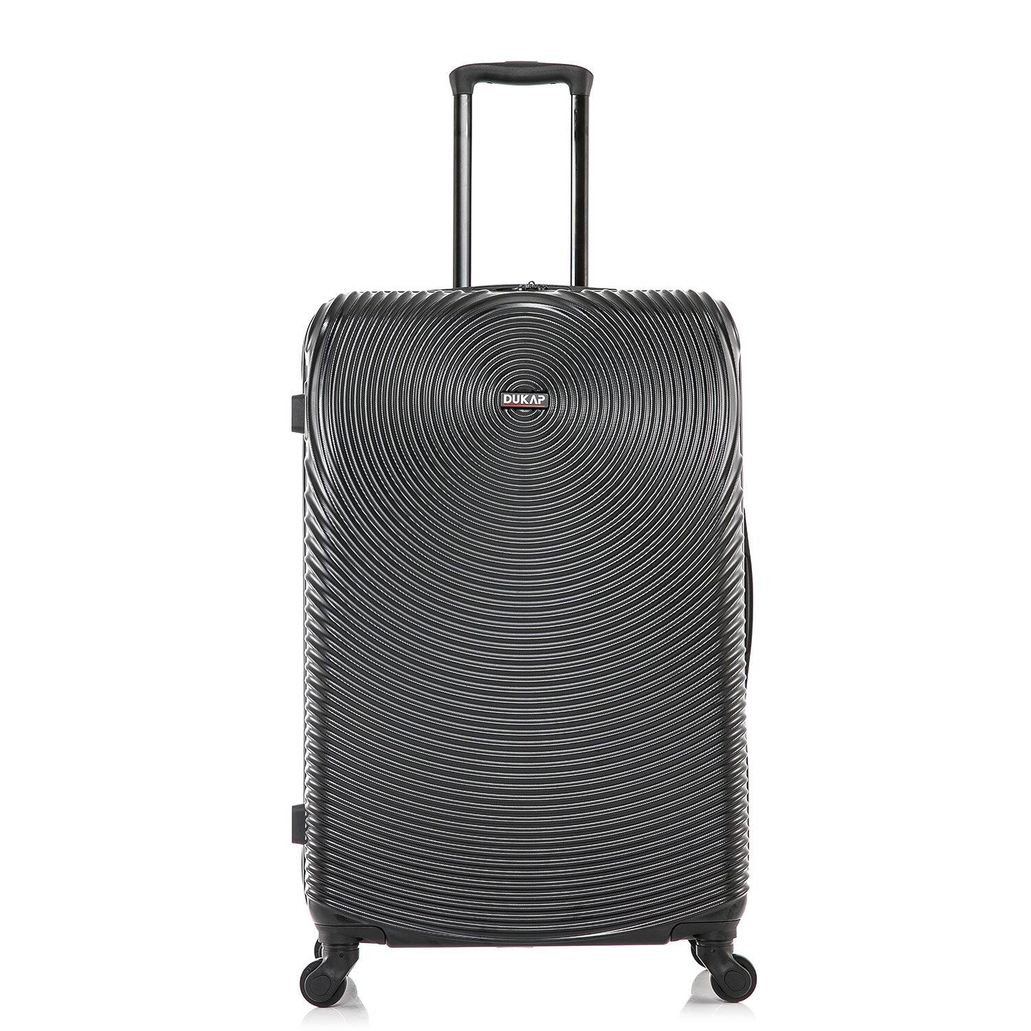 Angle. DUKAP - Inception Lightweight Hardside Spinner Luggage 28" - BLACK.