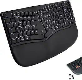 X9 - Performance Low Profile Mechanical Ergonomic Keyboard - (BT + 2.4G + Wired) -Type in Comfort -Wireless Split Keyboard - Black