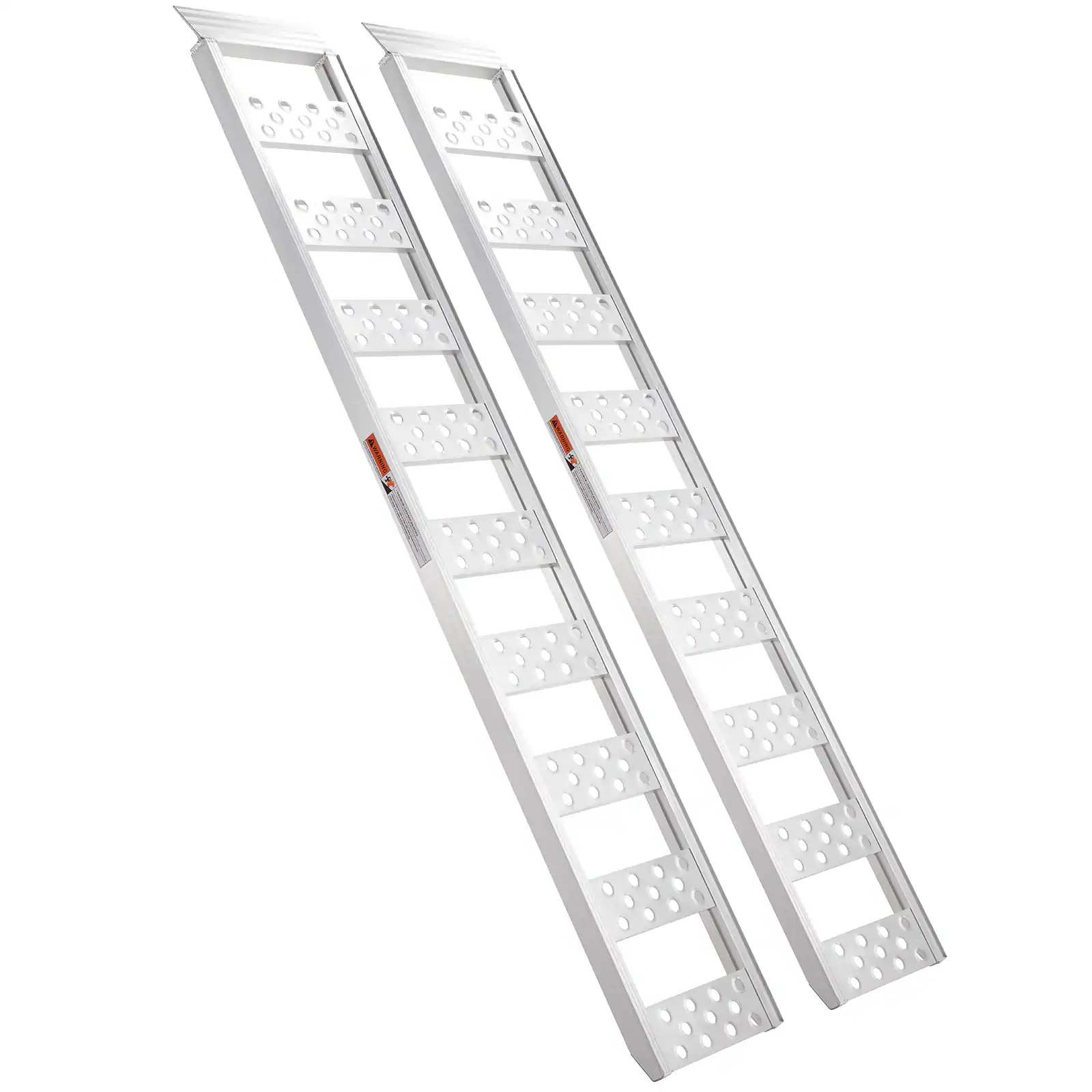 Alt View 5. VEVOR - Aluminum Ramps, 1250lbs, Straight Ramp with Treads and Load Straps, Portable Loading Ramp for Motorcycles, ATVs, Trucks - Silver.