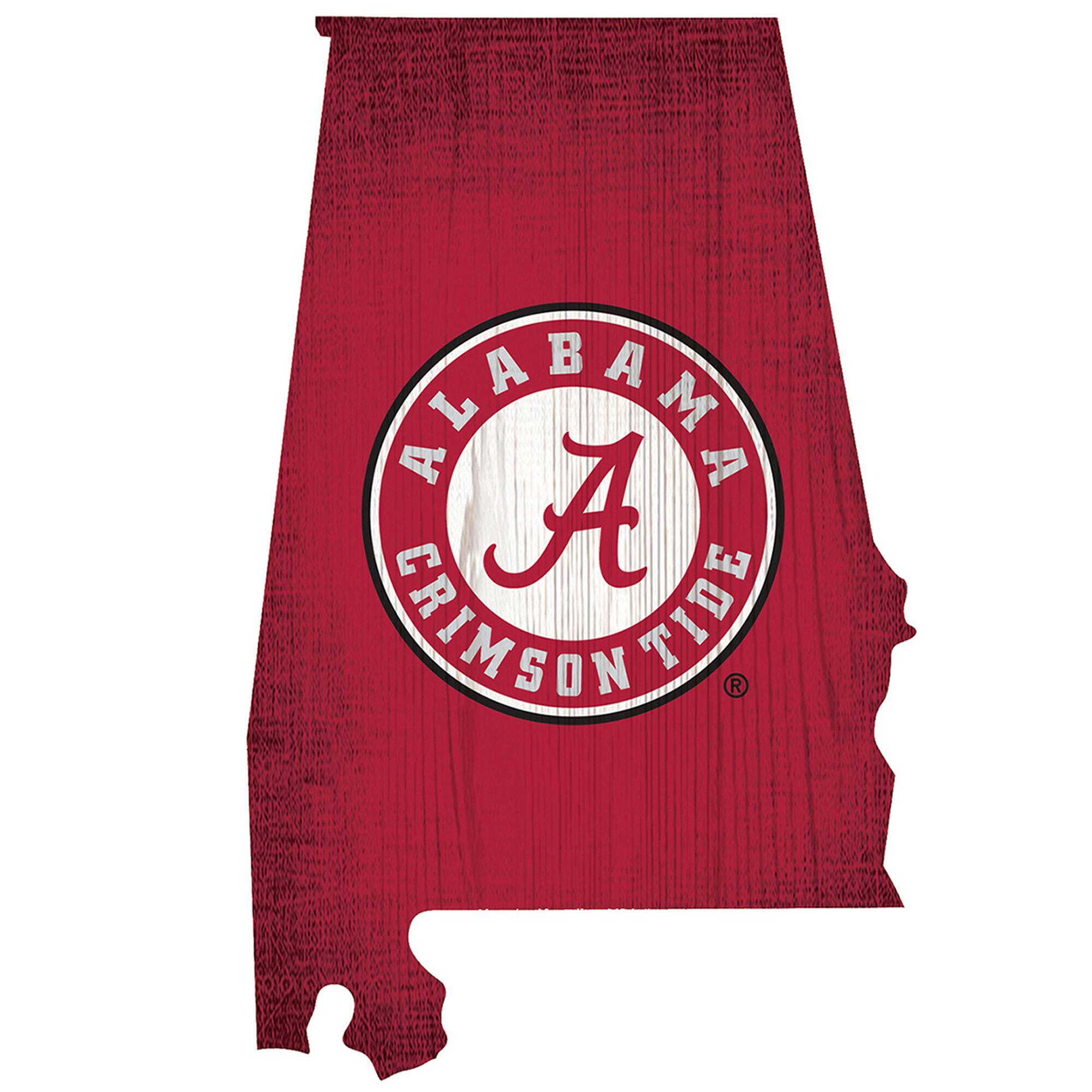 Alabama Crimson Tide 12" Logo State Sign