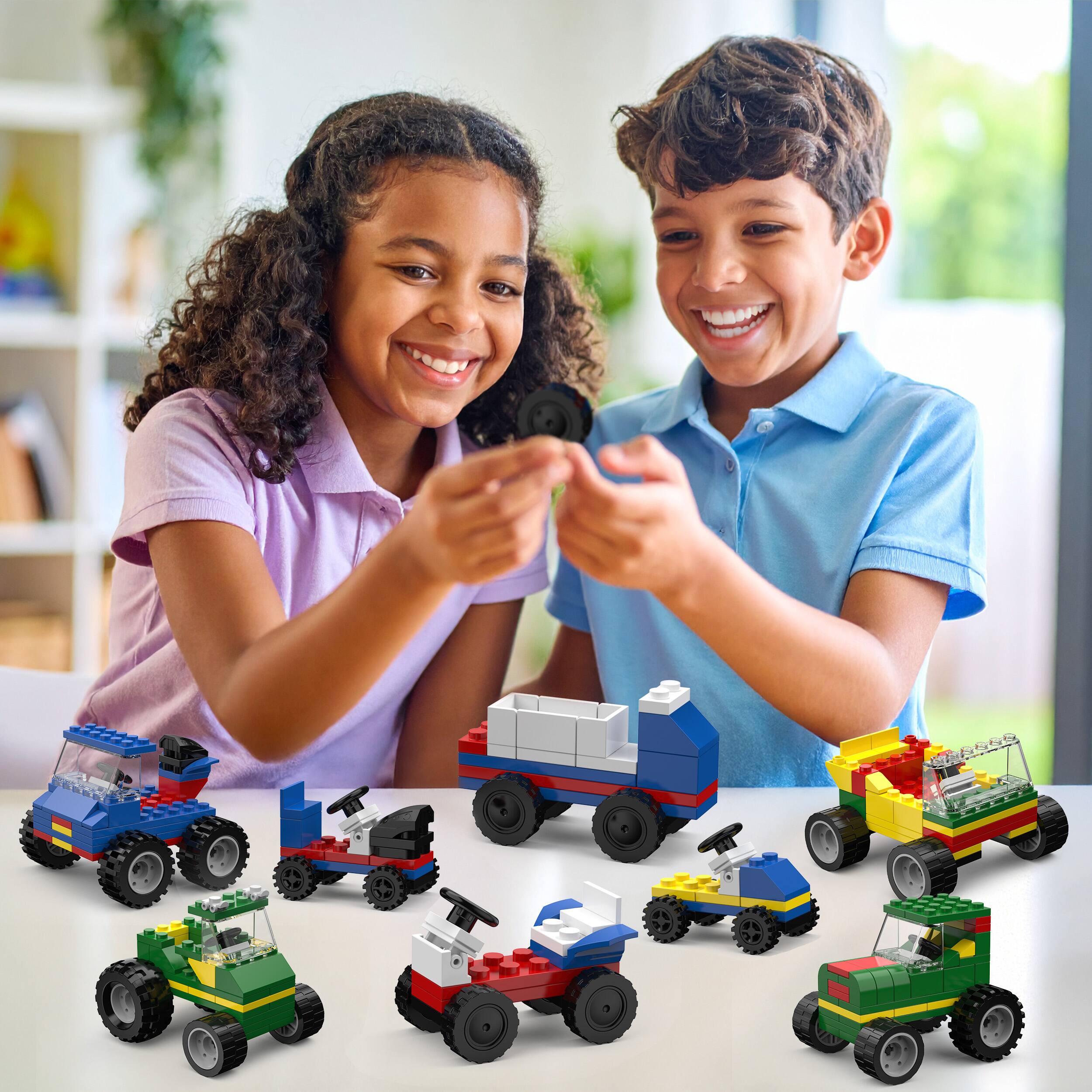 Alt View 1. PicassoTiles - PicassoTiles 320-Piece Car Building Brick Block Set, Vehicle Construction Toy for Kids, STEM Imaginative Play.