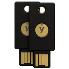 Front. Yubico - Yubico - YubiKey 5 NFC - Two-Factor authentication (2FA) Security Key, Connect via USB-A or NFC, FIDO Certified Two Pack - Black.